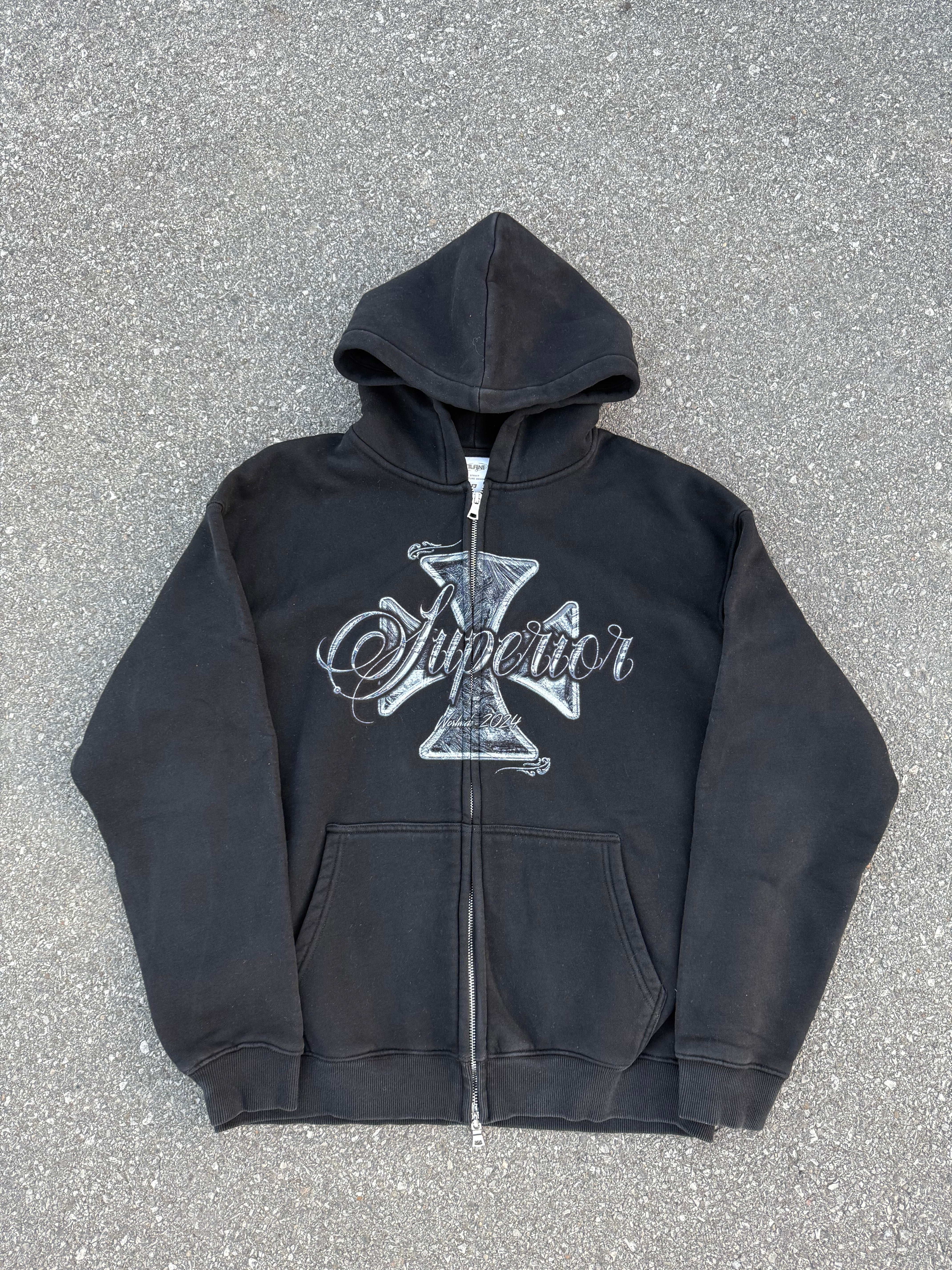Superior Zip-up Black Hoodie