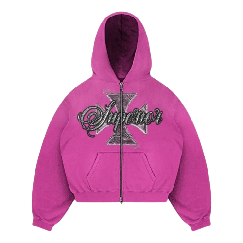 Pink Superior Zip-up Hoodie